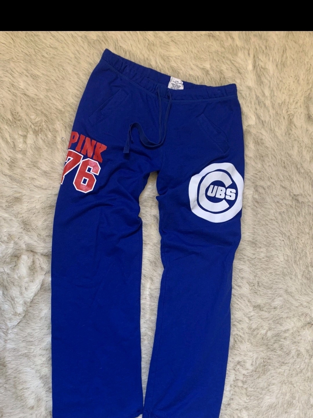 PINK Victoria's Secret Royal Blue Cubs MLB Sweatpants with  Size Medium